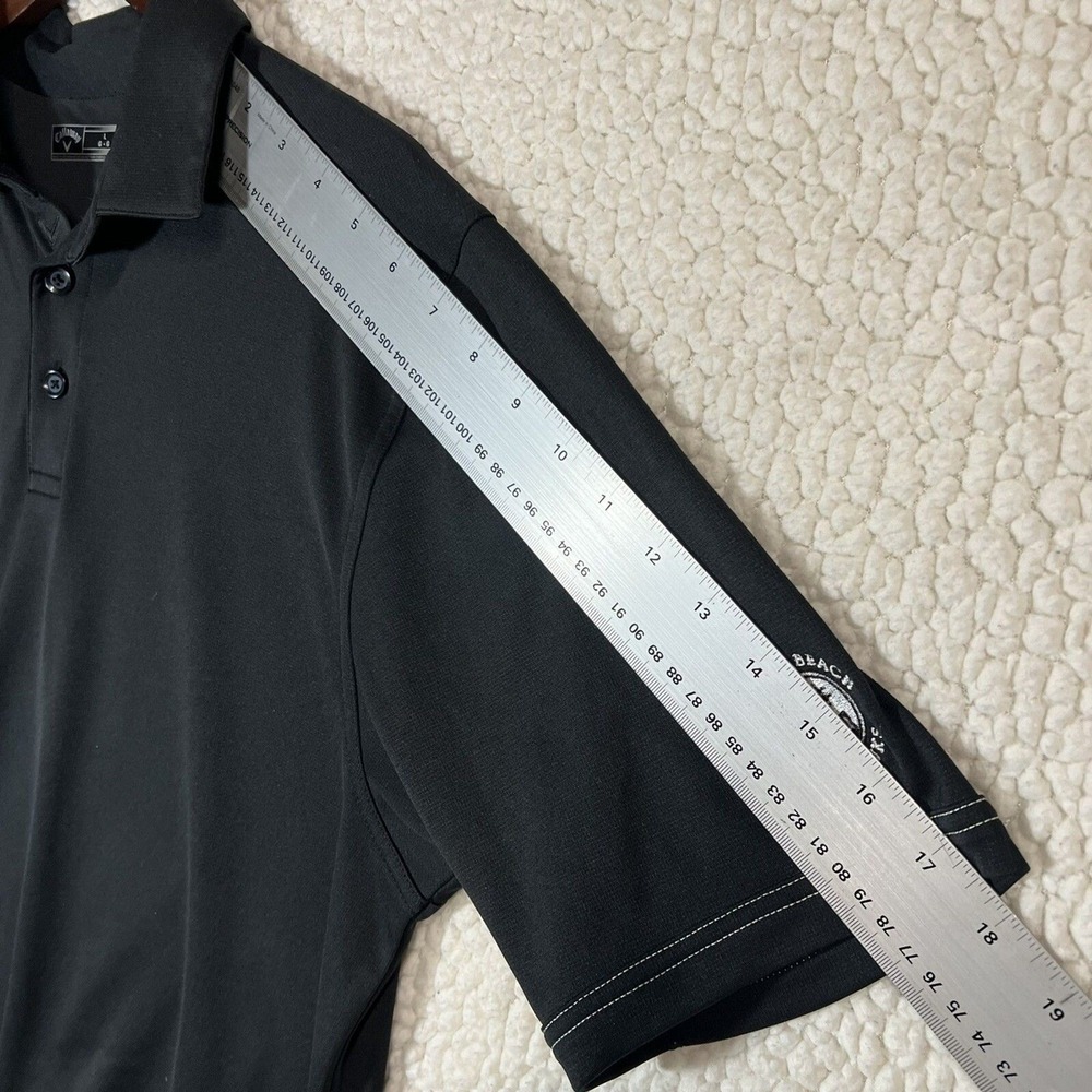 Callaway Golf Polo Men's L Black Pebble Beach Logo Athleisure Casual Lightweight - Picture 14 of 15